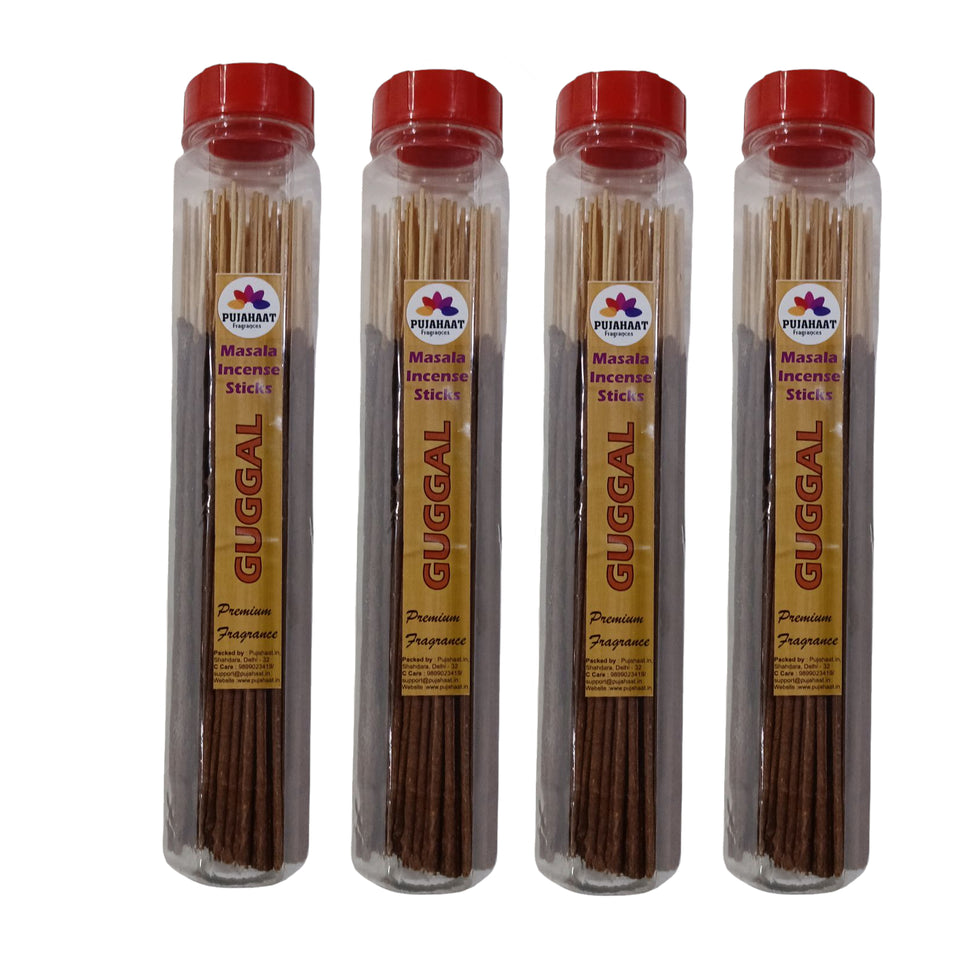 Pujahaat Premium Scented Incense Stick Masala Agarbatti | No Charcoal Incense Sticks, 100% Herbal Fragrance Agarbatti, 0% Sulphates - Guggal Fragrance