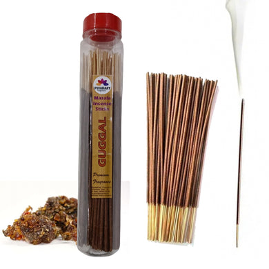 Pujahaat Premium Scented Incense Stick Masala Agarbatti | No Charcoal Incense Sticks, 100% Herbal Fragrance Agarbatti, 0% Sulphates - Guggal Fragrance