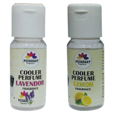 Pujahaat Lavender, Lemon Cooler Perfume / Aroma Diffuser Oil or Fragrance, Long Lasting Cooler Scent/Aroma Diffuser Fragrance Oil - Multipurpose Aroma Oil Perfume for Cooler - 25 ml each (2 X 25 ml)