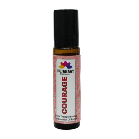 Pujahaat Courage Aromatherapy Roll-on | Blend of pure & natural Essential Oils | To assist Overcoming Fear | Crafted by Certified Aromatherapists 10ml/0.33 fl oz (Courage Roll-on, Pack of 1)