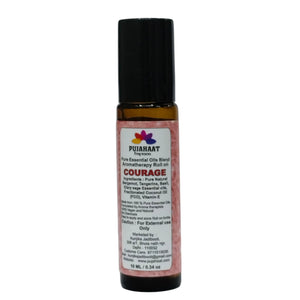 Pujahaat Courage Aromatherapy Roll-on | Blend of pure & natural Essential Oils | To assist Overcoming Fear | Crafted by Certified Aromatherapists 10ml/0.33 fl oz (Courage Roll-on, Pack of 1)