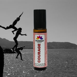 Pujahaat Courage Aromatherapy Roll-on | Blend of pure & natural Essential Oils | To assist Overcoming Fear | Crafted by Certified Aromatherapists 10ml/0.33 fl oz (Courage Roll-on, Pack of 1)