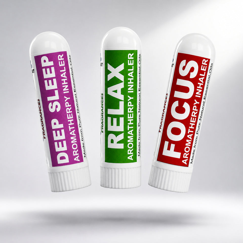 Pujahaat Natural Essential oil based Aromatherapy Nasal Inhaler Stick Relax, Deep Sleep, Focus Made with therapeutic grade essential oils- Set of 3