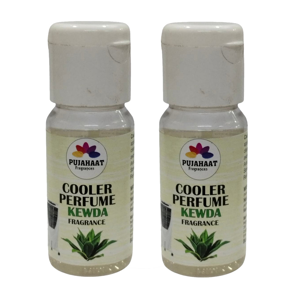 Pujahaat Kewda Cooler Perfume/Aroma Diffuser Oil or Fragrance, Long Lasting Cooler Scent/Aroma Diffuser Fragrance Oil - Multipurpose Aroma Oil Perfume for Cooler - 25 ml each (2 X 25 ml)