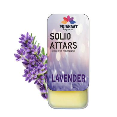 Pujahaat Lavender Premium Fragrance | Solid Attar for Men & Women | Alcohol Free | Strong lasting fragrance - Lavender