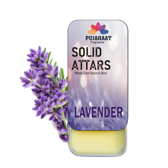 Pujahaat Lavender Premium Fragrance | Solid Attar for Men & Women | Alcohol Free | Strong lasting fragrance - Lavender