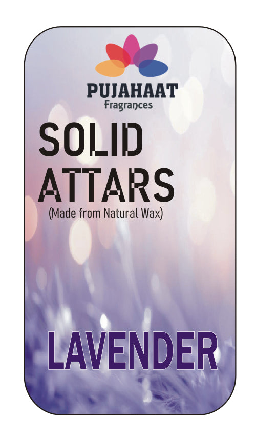 Pujahaat Lavender Premium Fragrance | Solid Attar for Men & Women | Alcohol Free | Strong lasting fragrance - Lavender