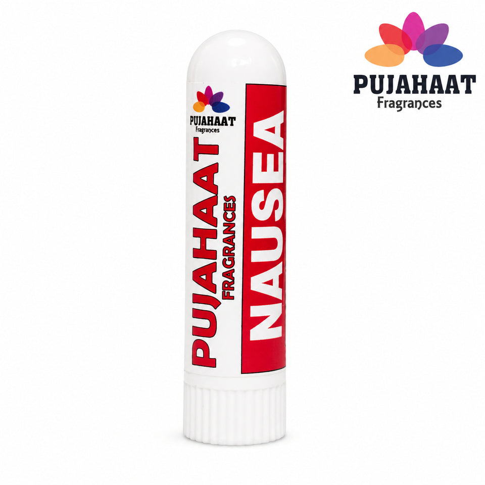 Pujahaat Natural Essential oil based Aromatherapy Nasal Inhaler Stick NAUSEA, Made with 100% natural, therapeutic grade essential oils - Set of 2