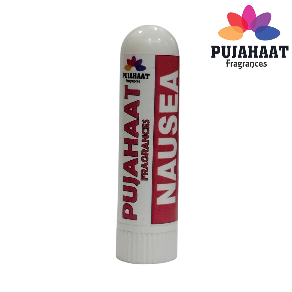 Pujahaat Natural Essential oil based Aromatherapy Nasal Inhaler Stick NAUSEA, Made with 100% natural, therapeutic grade essential oils - Set of 2