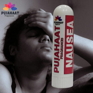 Pujahaat Natural Essential oil based Aromatherapy Nasal Inhaler Stick NAUSEA, Made with 100% natural, therapeutic grade essential oils - Set of 2