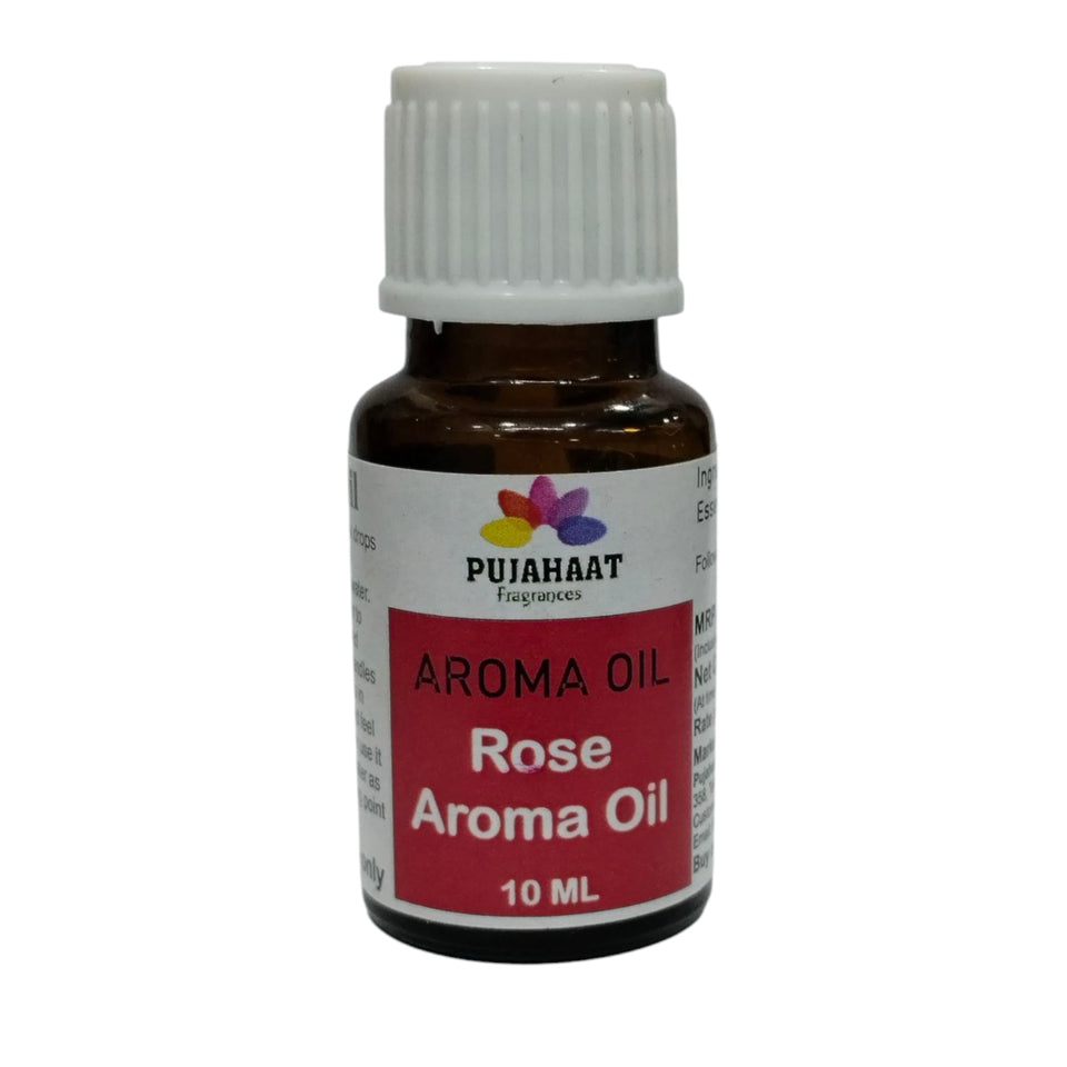 Pujahaat Rose Aroma Oil for Aromatherapy oils, Oil for diffusers, Humidifier oils, Oil Burners, Spa and Air Purifier 10ml Each, Rose - Set of 2 (2 x 10 ml)