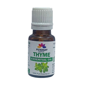 Pujahaat Thyme Essential Oil - Natural, Pure, Plant-Based Skincare & Hair care Solution, Aromatherapy - Hydrates, Soothes, Promotes Hair Growth & Skin Healing - Vegan & Cruelty free - 15 ml