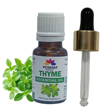 Pujahaat Thyme Essential Oil - Natural, Pure, Plant-Based Skincare & Hair care Solution, Aromatherapy - Hydrates, Soothes, Promotes Hair Growth & Skin Healing - Vegan & Cruelty free - 15 ml