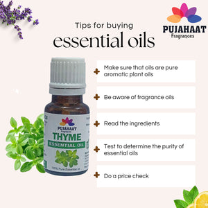 Pujahaat Thyme Essential Oil - Natural, Pure, Plant-Based Skincare & Hair care Solution, Aromatherapy - Hydrates, Soothes, Promotes Hair Growth & Skin Healing - Vegan & Cruelty free - 15 ml