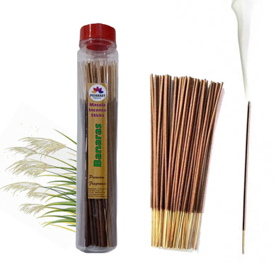 Pujahaat Premium Scented Incense Stick Masala Agarbatti | No Charcoal Incense Sticks, 100% Herbal Fragrance Agarbatti, 0% Sulphates - Banaras Fragrance
