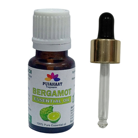 Pujahaat Bergamot Essential oil for Skin, Hair and Stress Relief, Pure, Natural and Therapeutic Grade Essential Oil- Vegan & Cruelty free - 15 ml