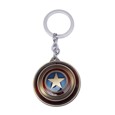 Captain America Shield Keychain Metal Keyring, Rotating Metal Keychain | KeyHolder for Boys & Girls/Cars/Bikes