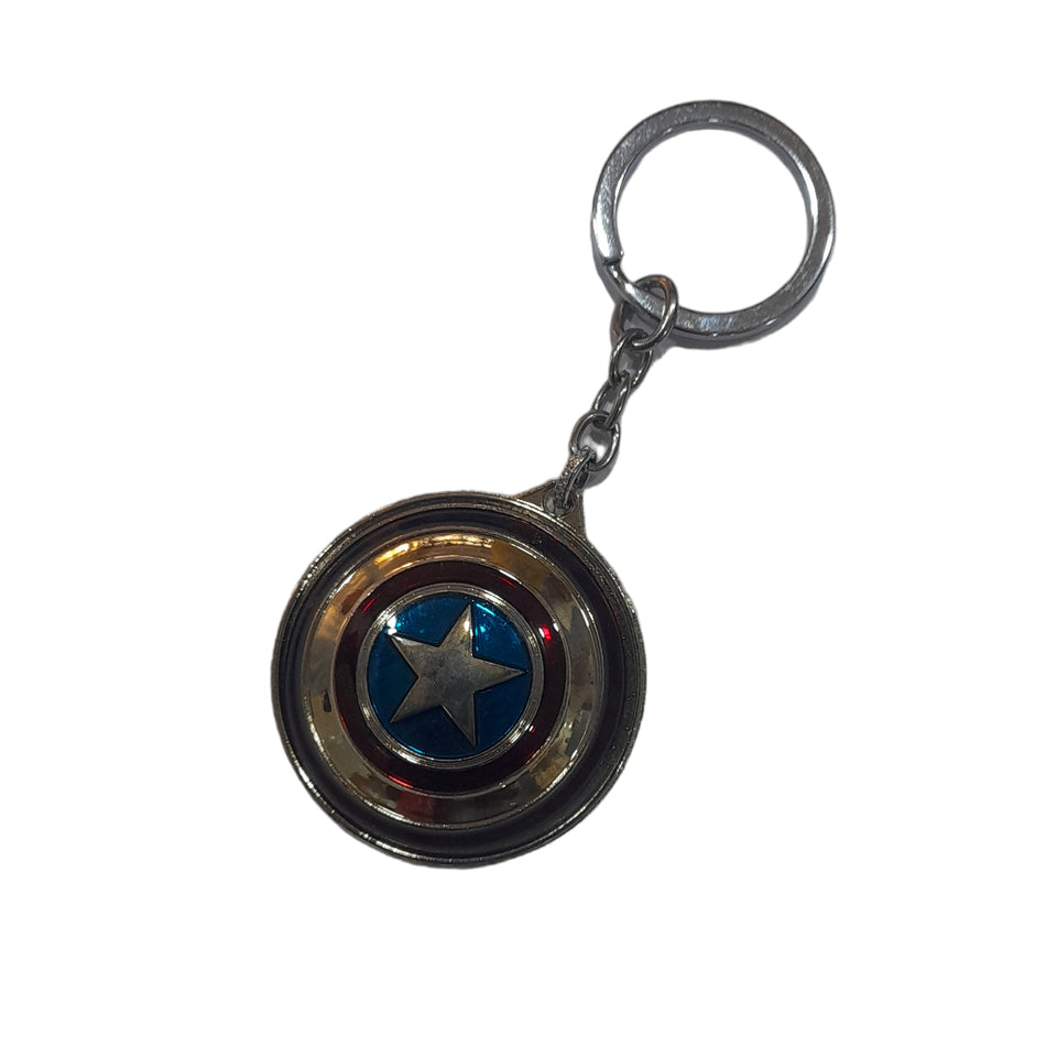 Captain America Shield Keychain Metal Keyring, Rotating Metal Keychain | KeyHolder for Boys & Girls/Cars/Bikes