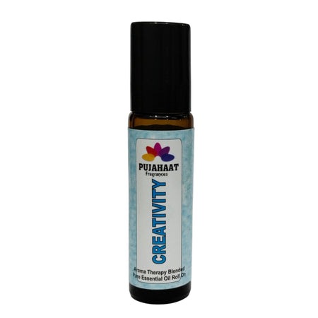 Pujahaat Creativity Aromatherapy Roll-on | Blend of pure & natural Essential Oils | Helps in focusing on reducing over thinking and creative blocks | Crafted by Certified Aromatherapists 10ml/0.33 fl oz - Creativity Roll-on