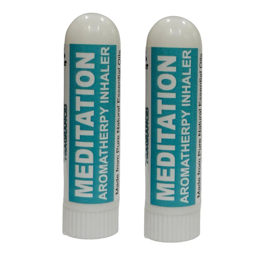 Pujahaat Natural Essential oil based Aromatherapy Nasal Inhaler Stick MEDITATION, Made with 100% natural, therapeutic grade essential oils - Set of 2