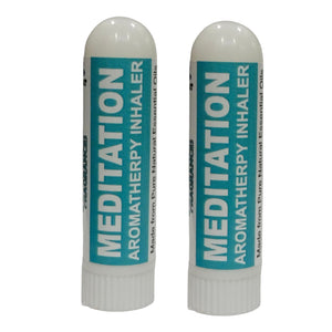 Pujahaat Natural Essential oil based Aromatherapy Nasal Inhaler Stick MEDITATION, Made with 100% natural, therapeutic grade essential oils - Set of 2