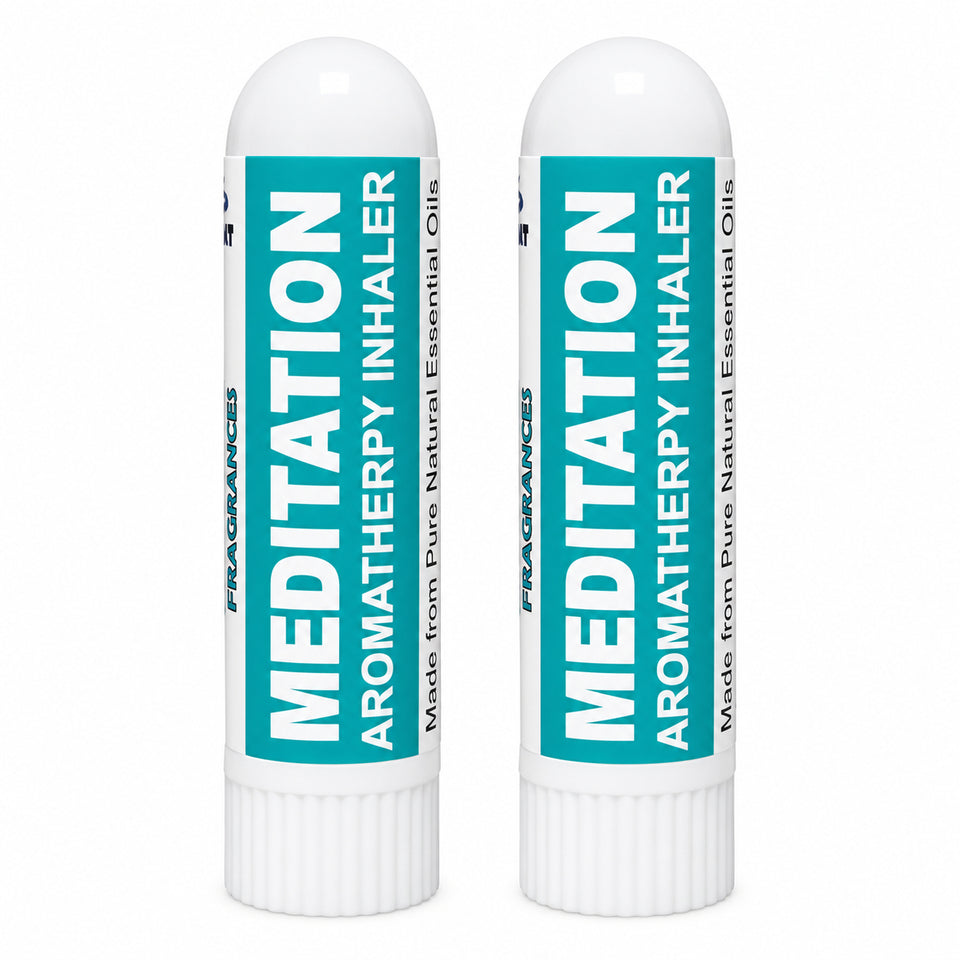 Pujahaat Natural Essential oil based Aromatherapy Nasal Inhaler Stick MEDITATION, Made with 100% natural, therapeutic grade essential oils - Set of 2