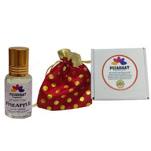 Pujahaat Premium Alcohol-Free Attar | Ittar 6ml, Long-Lasting Travel Size Roll-On, Best Fruity Attar Fragrance Oil - Pineapple