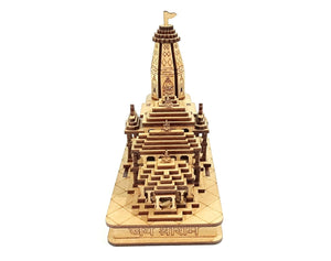 Handmade Wooden Shri Ram mandir Ayodhya 3D Wood Tempal for Home Decoration, Office, and Gift ! Full Polished Shri Ram Janmbhoomi Temple 3D Model Ideal