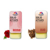 Pujahaat Rose | Oud Combo Premium Fragrance | Solid Attar for Men & Women | Alcohol Free | Strong lasting fragrance - Rose |  Oud