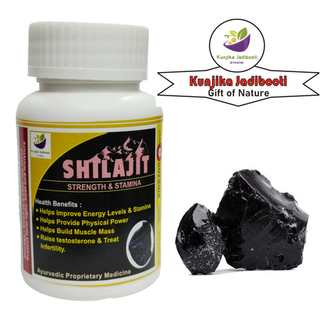 Kunjika Jadibooti Shilajit Extract Capsules 500mg | 100% Pure Shilajit Used | Improves Health | Enhances Stamina | 30 Capsules