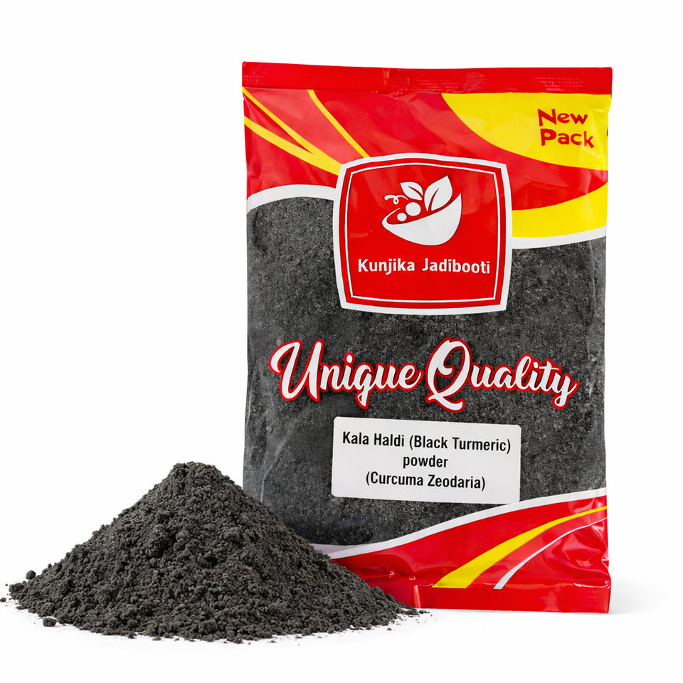 Kunjika Jadibooti Black Turmeric Powder | Kali Haldi | Narkachur | Nar Kachur - Narkchaur - Curcuma Zerumbet - Zedoary Root Pure & Natural Powder - 100 gms