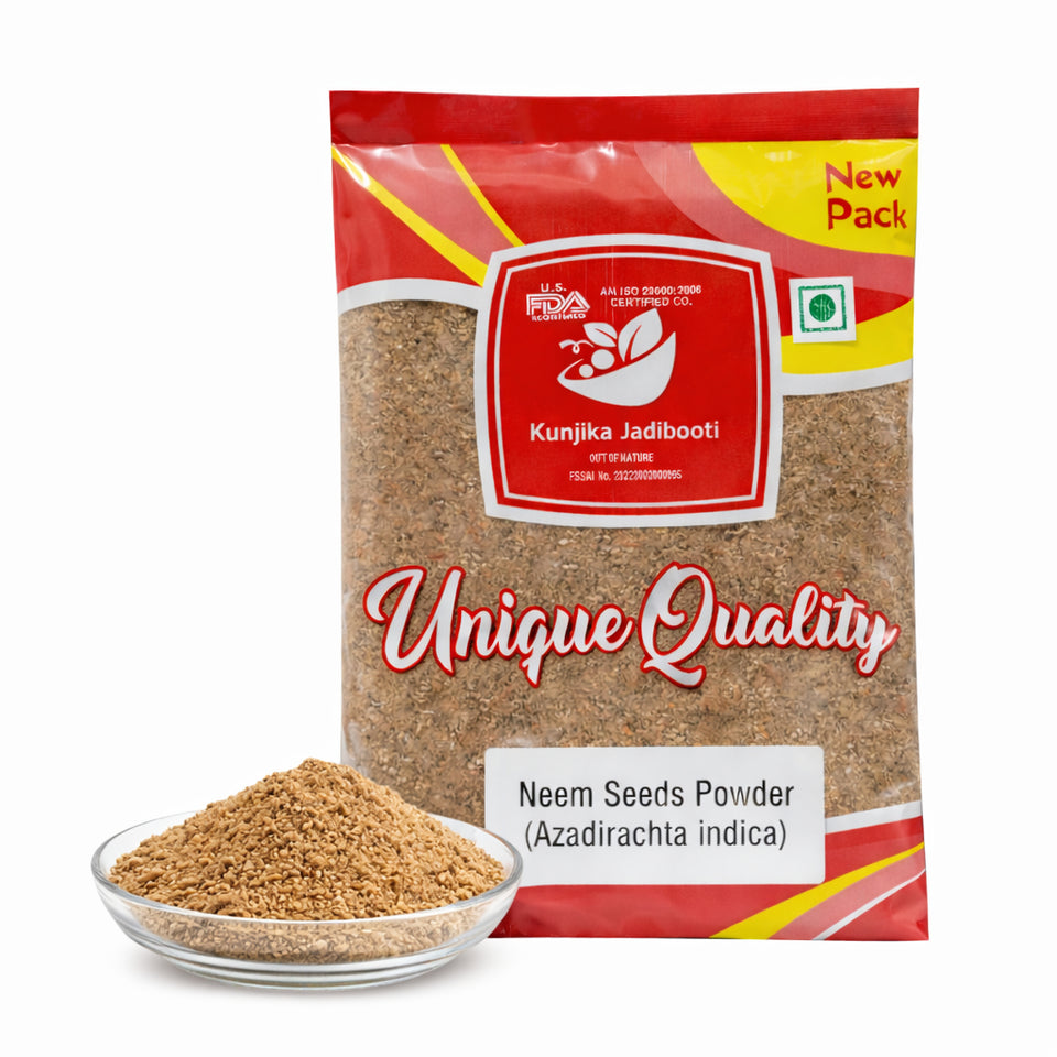Kunjika Jadibooti Neem Niboli Powder- Azadirachta Indica Seeds - Neem Seeds Powder- 100 gms