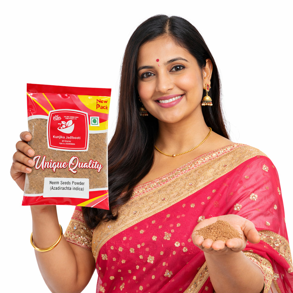 Kunjika Jadibooti Neem Niboli Powder- Azadirachta Indica Seeds - Neem Seeds Powder- 100 gms