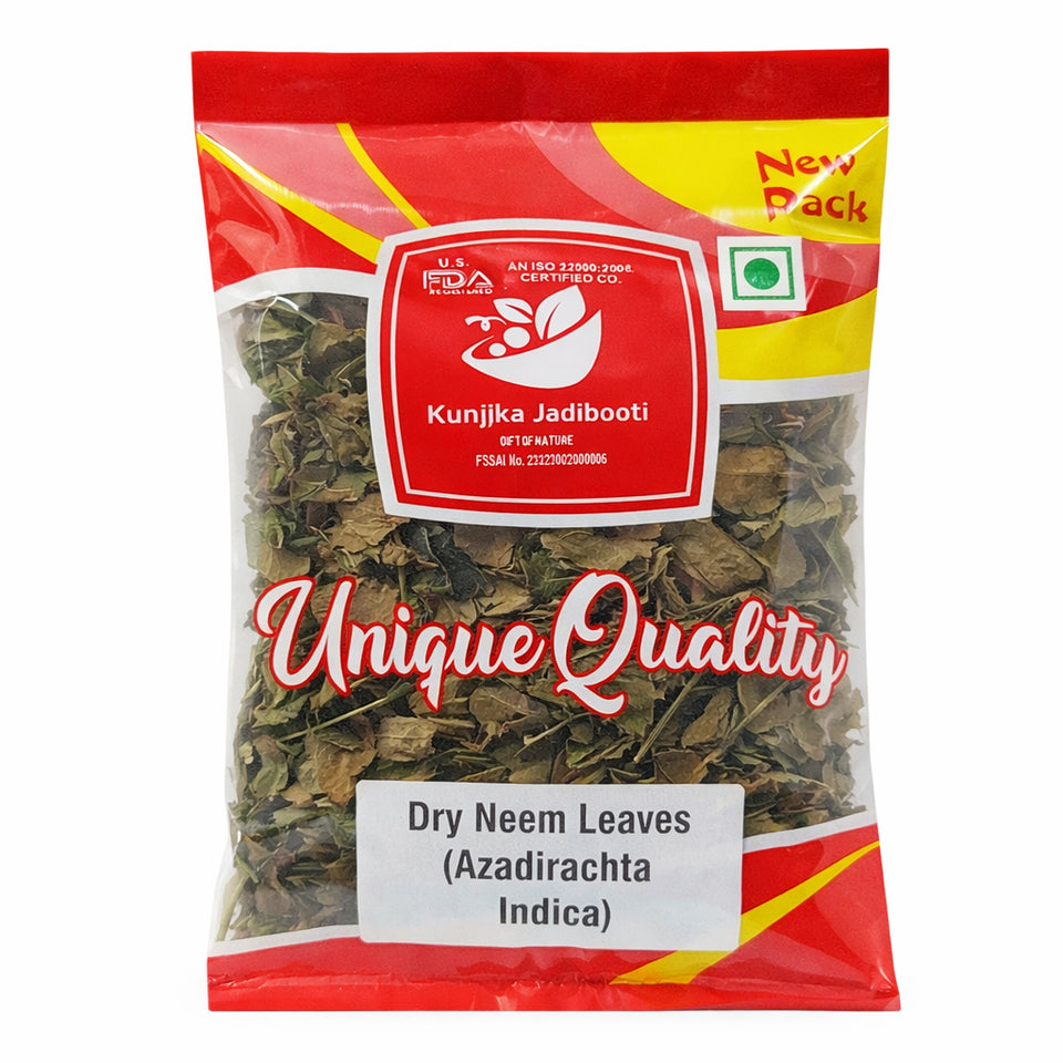 Kunjika Jadibooti Neem Patti - Sukhi Neem Patti - Dry Neem Leaves - Azadirachta Indica- 100 gms