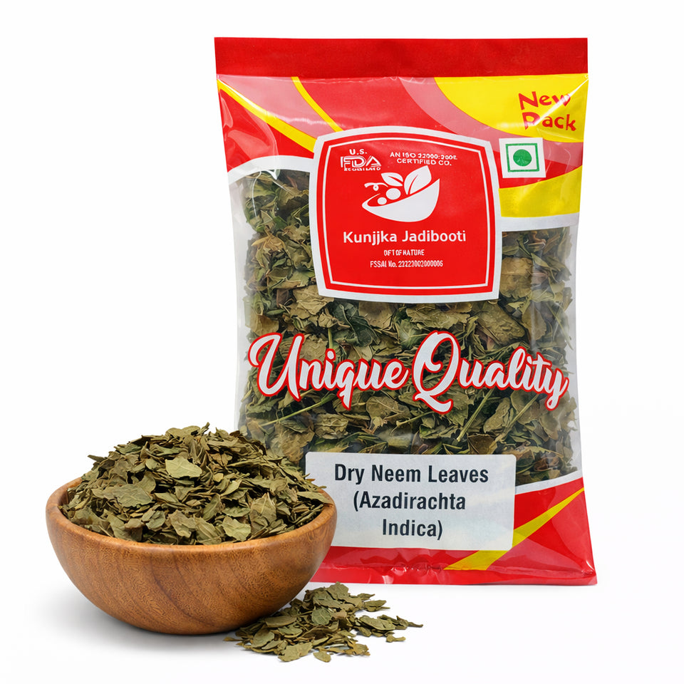 Kunjika Jadibooti Neem Patti - Sukhi Neem Patti - Dry Neem Leaves - Azadirachta Indica- 100 gms