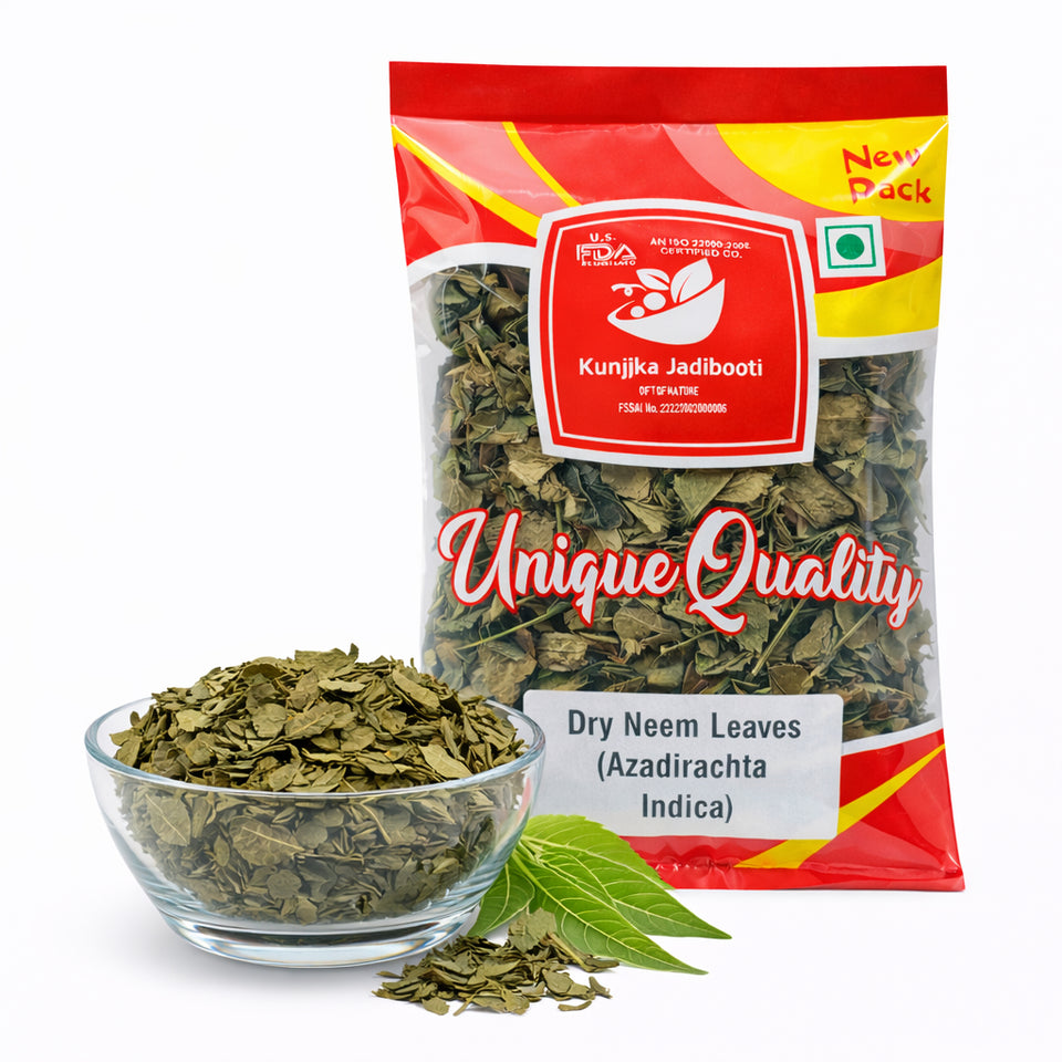 Kunjika Jadibooti Neem Patti - Sukhi Neem Patti - Dry Neem Leaves - Azadirachta Indica- 100 gms