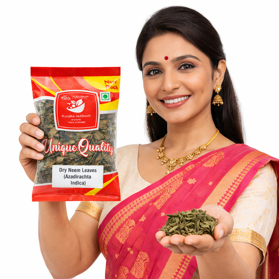 Kunjika Jadibooti Neem Patti - Sukhi Neem Patti - Dry Neem Leaves - Azadirachta Indica- 100 gms