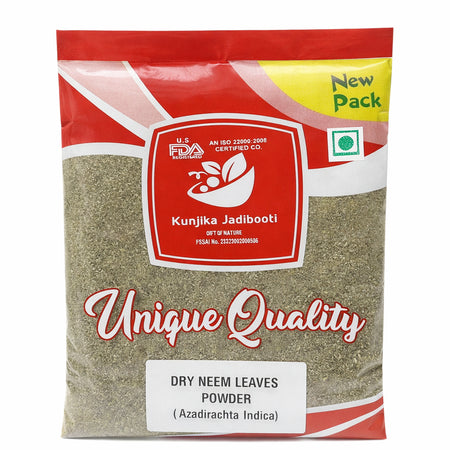 Kunjika Jadibooti Neem Patti Powder - Sukhi Neem Patti - Dry Neem Leaves Powder - Azadirachta Indica- 100 gms