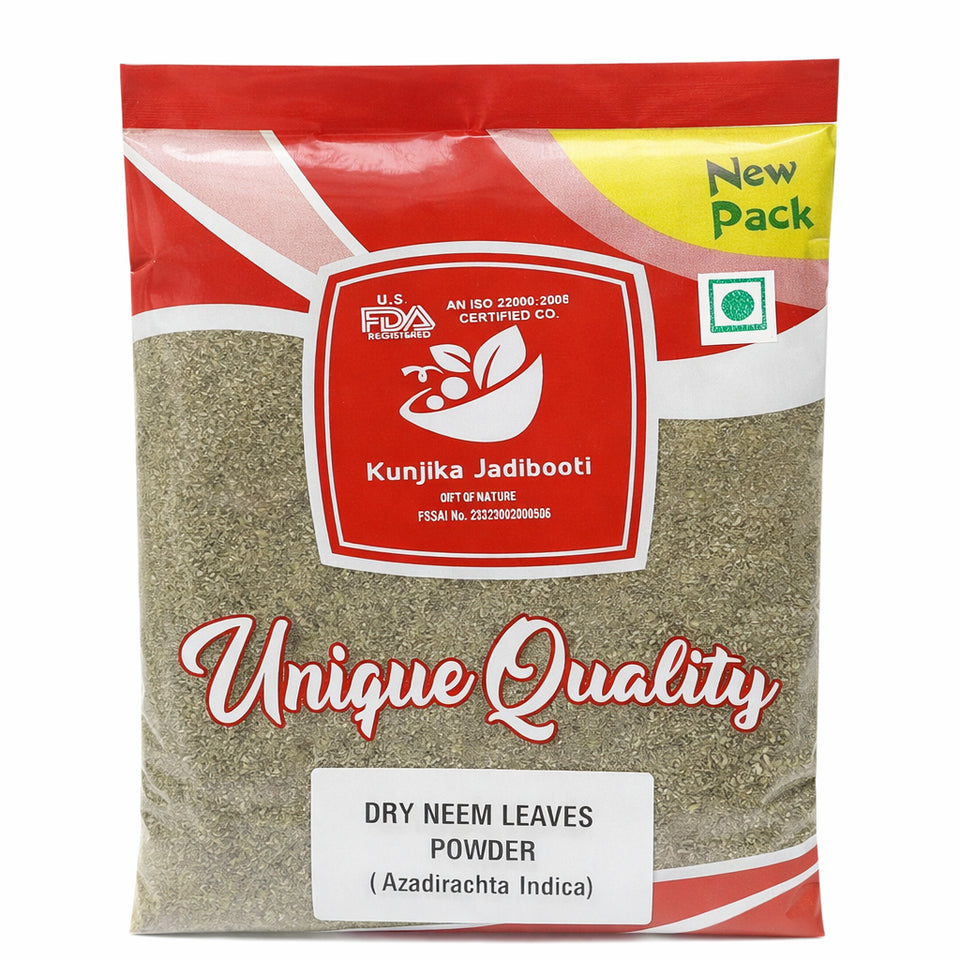 Kunjika Jadibooti Neem Patti Powder - Sukhi Neem Patti - Dry Neem Leaves Powder - Azadirachta Indica- 100 gms