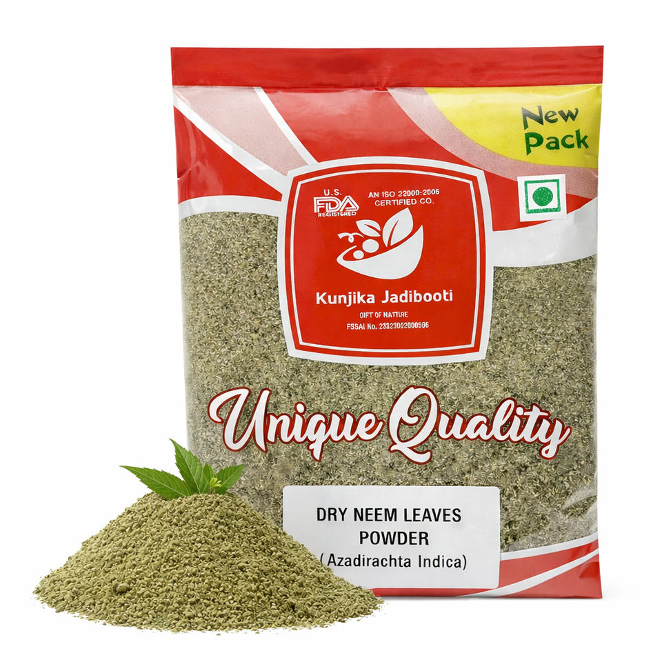 Kunjika Jadibooti Neem Patti Powder - Sukhi Neem Patti - Dry Neem Leaves Powder - Azadirachta Indica- 100 gms