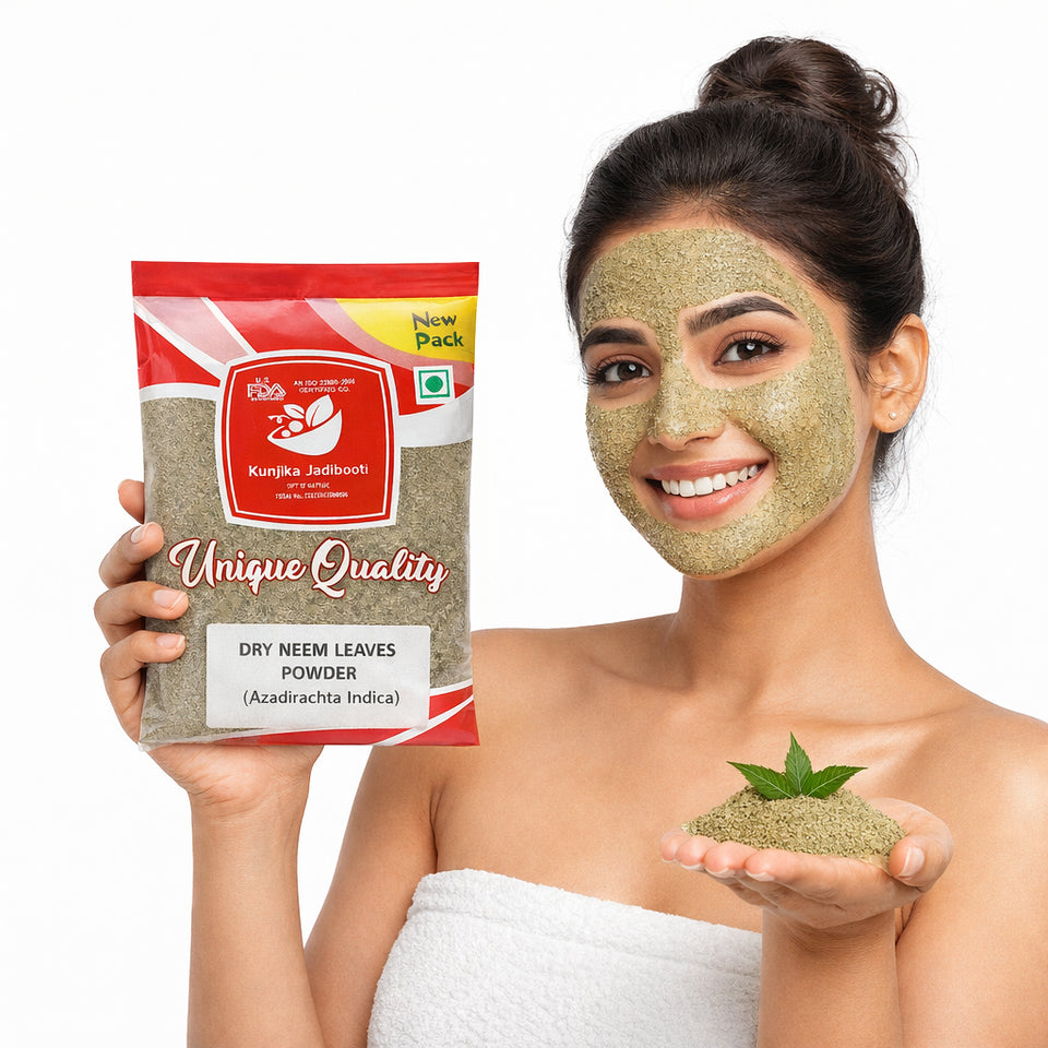 Kunjika Jadibooti Neem Patti Powder - Sukhi Neem Patti - Dry Neem Leaves Powder - Azadirachta Indica- 100 gms