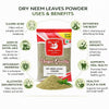 Kunjika Jadibooti Neem Patti Powder - Sukhi Neem Patti - Dry Neem Leaves Powder - Azadirachta Indica- 100 gms