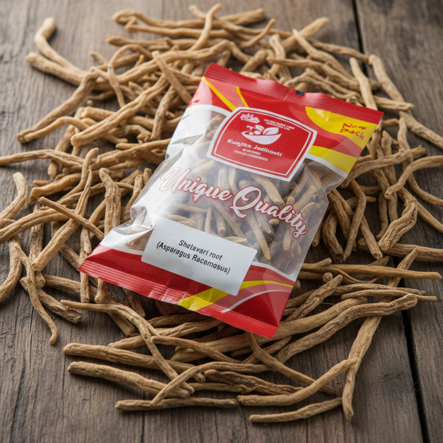 Kunjika Jadibooti Shatavari Yellow Root - Asparagus Racemosus - Satawar - Satawari - 100gm
