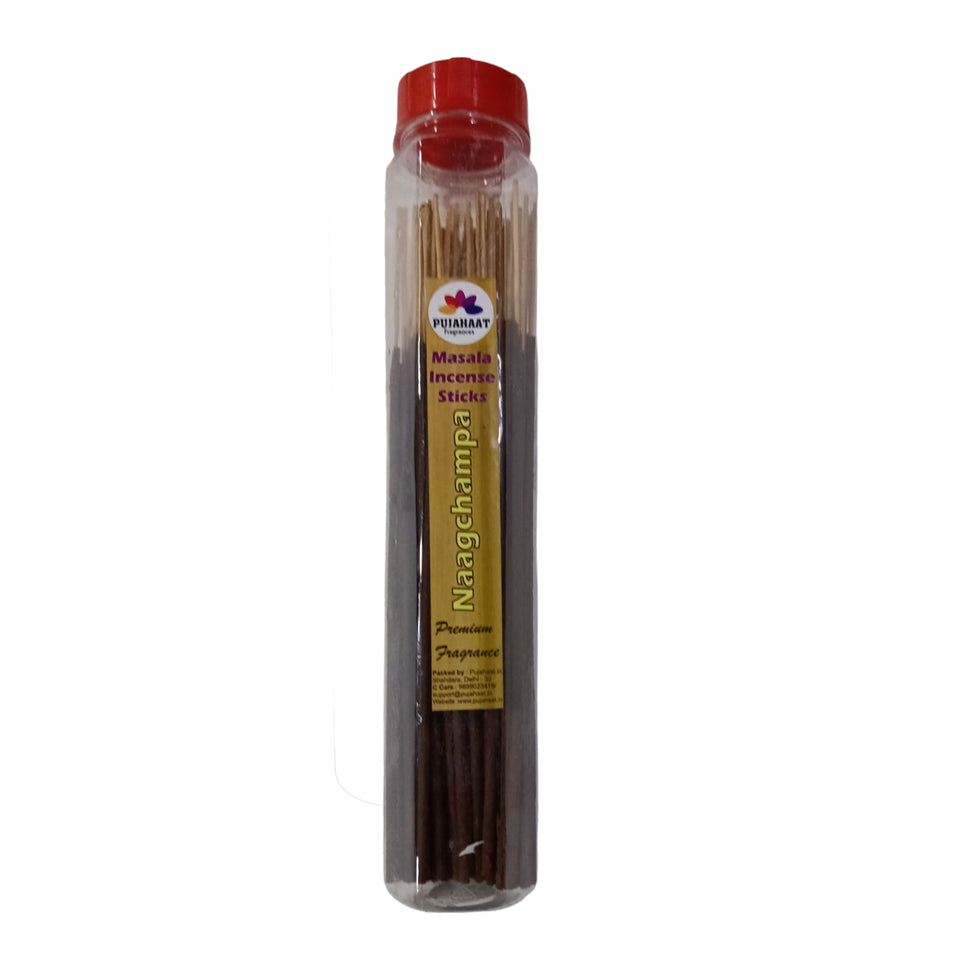 Pujahaat Premium Scented Incense Stick Masala Agarbatti | No Charcoal Incense Sticks, 100% Herbal Fragrance Agarbatti, 0% Sulphates - Nagchampa Fragrance