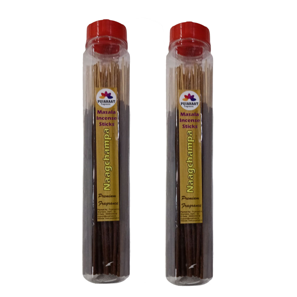 Pujahaat Premium Scented Incense Stick Masala Agarbatti | No Charcoal Incense Sticks, 100% Herbal Fragrance Agarbatti, 0% Sulphates - Nagchampa Fragrance