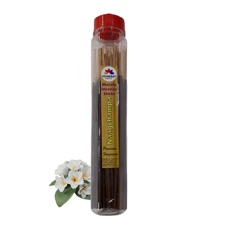 Pujahaat Premium Scented Incense Stick Masala Agarbatti | No Charcoal Incense Sticks, 100% Herbal Fragrance Agarbatti, 0% Sulphates - Nagchampa Fragrance