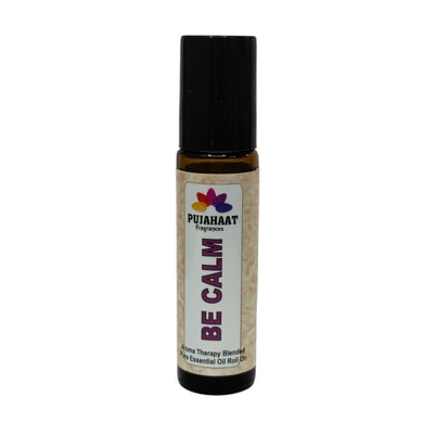 Pujahaat Be Calm Aromatherapy Roll-on | Blend of pure & natural Essential Oils | Clarity | Calms Down Nerves | Crafted by Certified Aromatherapists 10ml/0.33 fl oz - Be Calm Roll-on