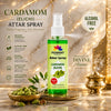 Cardamom (Hari Elaichi) Attar Spray by Pujahaat | 100ml Non Alcoholic Spray | Religious Mist | Air Freshener, Room Mist, Fabric & Linen Spray | Perfect for Prayers Rooms, Living Room, sofas, curtains, car