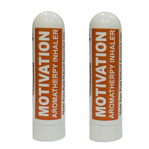 Pujahaat Natural Essential oil based Aromatherapy Nasal Inhaler Stick MOTIVATION, Made with 100% natural, therapeutic grade essential oils - Set of 2