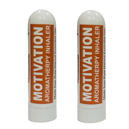 Pujahaat Natural Essential oil based Aromatherapy Nasal Inhaler Stick MOTIVATION, Made with 100% natural, therapeutic grade essential oils - Set of 2
